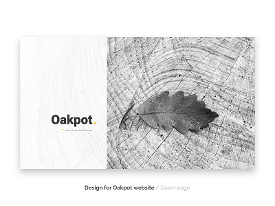 Oakpot website - cover page branding design logo ui ux web website