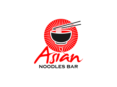 Asian Noodle graphic design logo vector