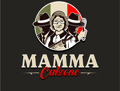 mama 4 logodesign pizza logo