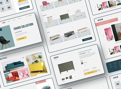 furniture design furniture furniture website minimal pink site ui ux web yellow
