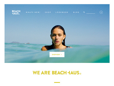 BEACHHAUS Swimwear beach bikini ecommerce gold screendesign shop simple swimwear typo wallpaper water webdesign