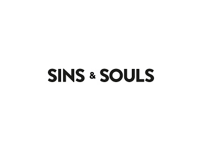 SINS & SOULS Wordmark black brandon grotesk font logo type uppercase white wordmark