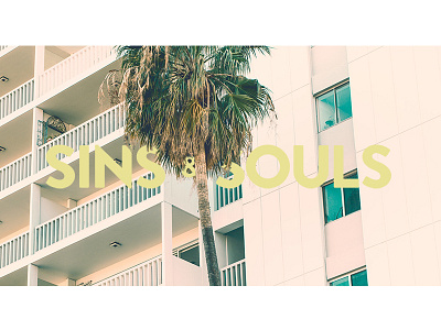 SINS & SOULS in Miami 35mm 80s art film gold logo miami palms summer sun vibes wordmark