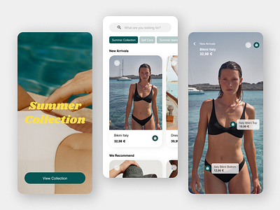 Fashion Shop App app design ecommerce fashion summer visual design