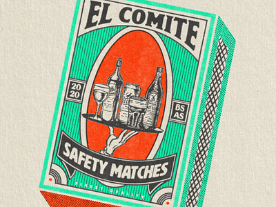 El Comite Safety Matches design illustration matchbox texture typography vintage