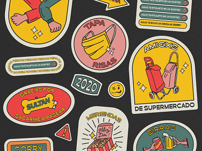 Día del Amigo design illustration stickers texture typography