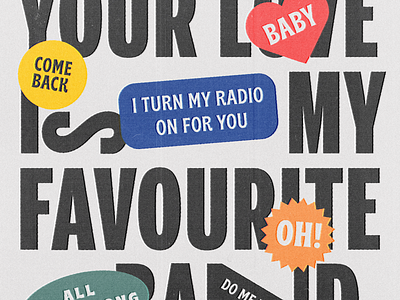 Your love is my favourite band design music poster texture the vaccines typography