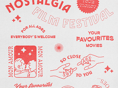 Nostalgia Film Festival design flyer illustration texture typography vintage