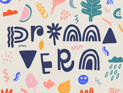 Primavera design illustration spring texture typography