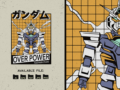 Gundam T-Shirt adobe illustrator design illustration japanese art