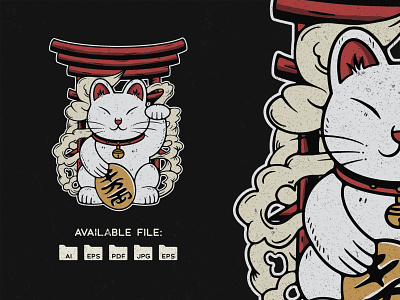 Lucky Cat T-Shirt adobe illustrator design illustration japanese art japanese culture japanese style lucky cat