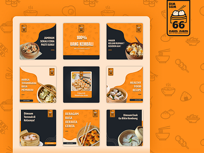 Instagram feed for dimsum nam-nam branding design graphic design illustration vector