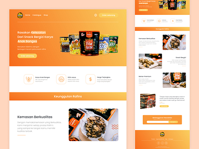 Rafin's Snack Homepage branding design graphic design illustration typography ui web