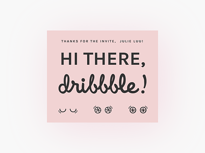Hi there, Dribbble! debut first icons illustration invite