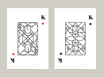 hearts & spades cards geometric heart illustration kings poker spade vector