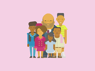 The Fresh Prince of Bel-Air 90 banks bel air carlton family illustration pink vector will simth