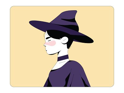 witch character girl halloween illustration purple vector witch yellow