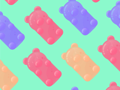 Gummy Bear bear gummies gummy gummy bear illustration pattern pattern design purple red vector