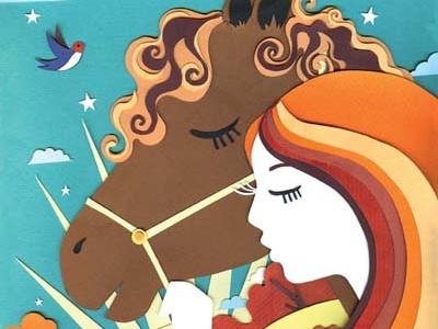 Top Sante Horse Therapy beauty bird collage editorial horse illustration magazine sky stars sun therapy top sante