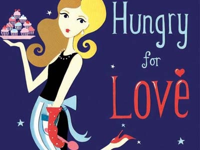 Hungry for Love 60s baking book cover chic lit cupcakes fashion illustration love papercu romance stars typograhpy
