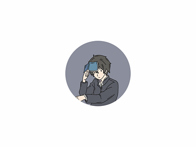 Houtarou Oreki - Minimalist Avatars animation anime art avatar avatar icons design flat icon illustration illustrator minimalist