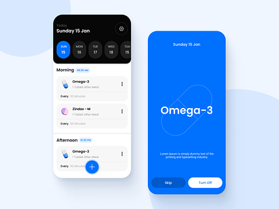 Pill Time Mobile App UI/UX for Android & IOS