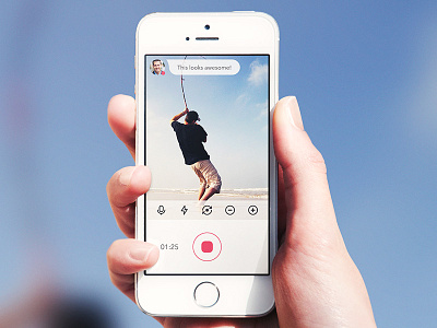 Live recording in a video message app app design message record ui design video
