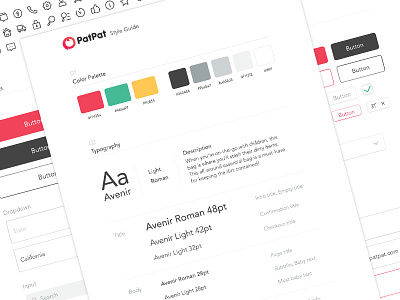 PatPat - Style Guide app branding color palette colors elements interface mobile style guide ui toolkits