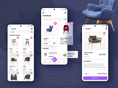 Furniture App Concept adobe xd android app furniture furniture app furniture app concept ui design