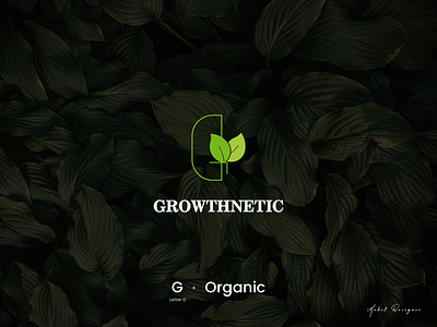 Growthnetic ● G letter + Organic word g latter logo green logo leaf logo logo organic logo