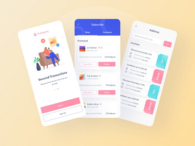 Siadagang Mobile UI Kit🌟 branding ecommerce icon illustration ios login onboarding product source subscribe ticket ux