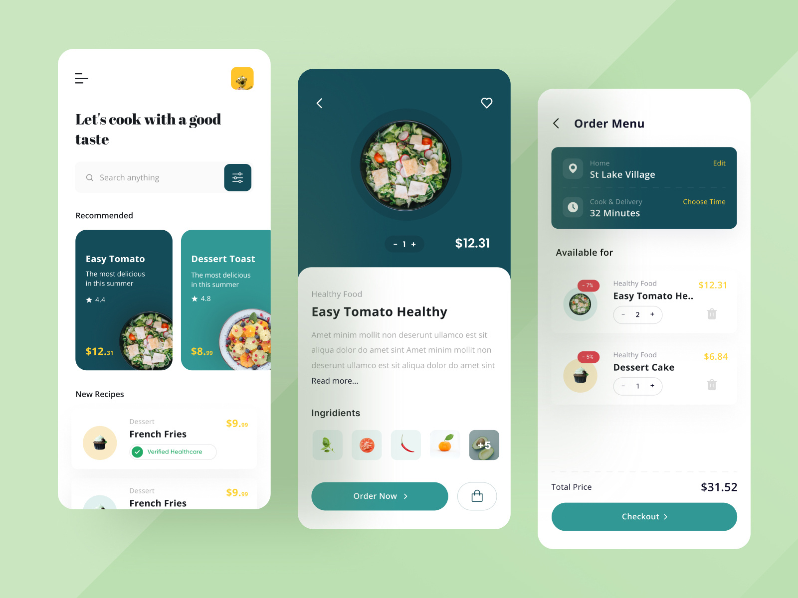 Cooking mobile app UI by Dimo.ui on Dribbble