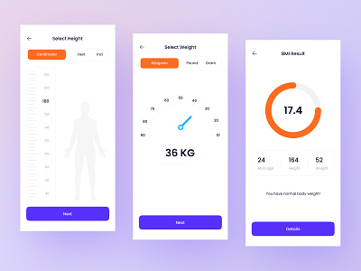 BMI Calculator Mobile UI