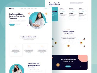 Internet Provider Landing Page UI buy design download internet kit landing page pricing product provider sim testimoni testimonial ui website