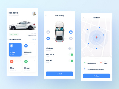 Car Control Mobile App UI app buy car control download kit light map mobile navigation product tesla ui