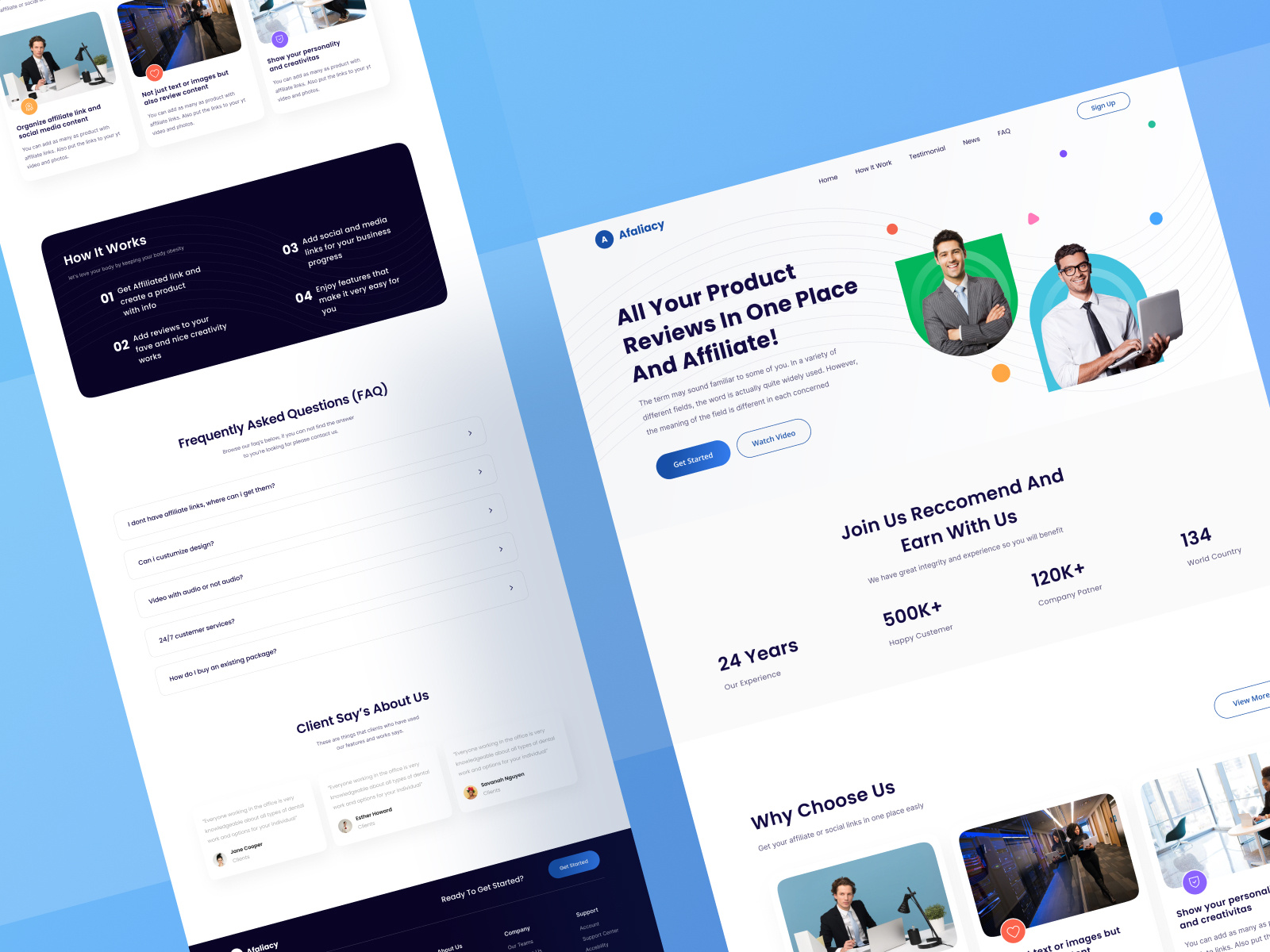 Affiliate Marketing Landing Page UI by Dimo.ui on Dribbble