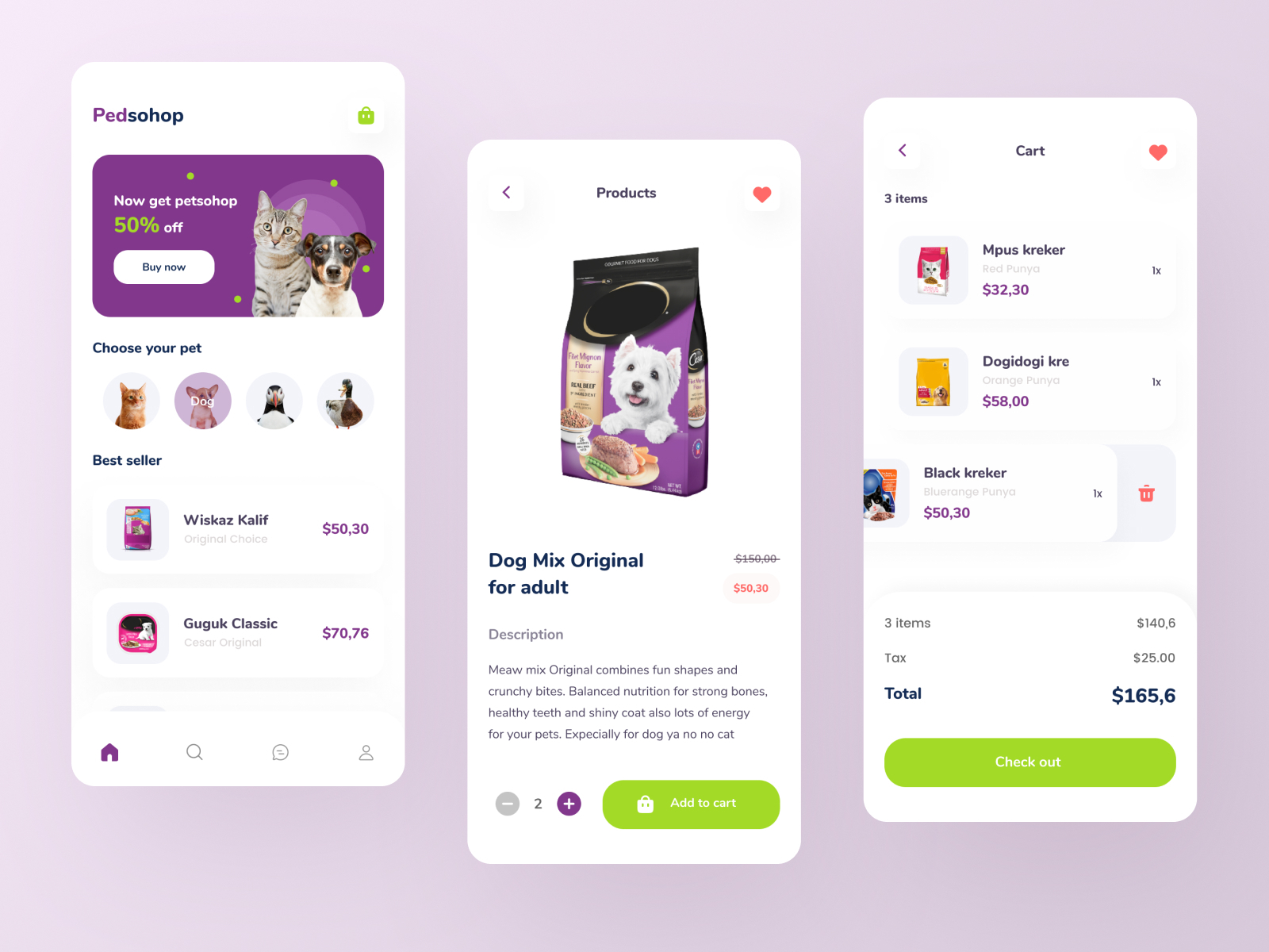 Pet Shop Mobile App UI by Dimo.ui on Dribbble