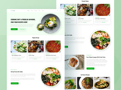 Food Blog Recipe Landing Page UI article blog buy design download food kit landing product recipe ui website