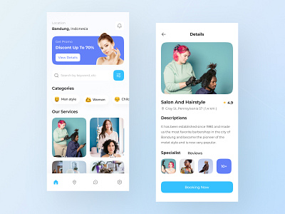 Barber and Hair Stylist Mobile App UI