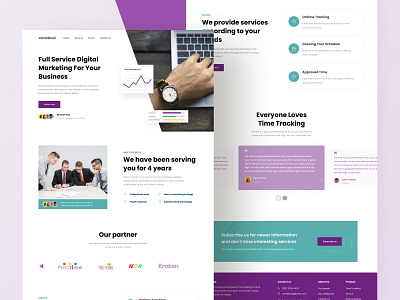 Time Tracking Landing Page UI by Dimo.ui on Dribbble