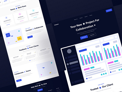 Team Collaboration Landing Page UI buy collaboration design download kit landing page product project team ui website work