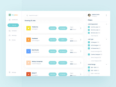 Job Seek Dashboard UI