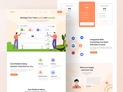 Task Manager Landing Page UI buy design download illustration kit landing management manager page pricing product task ui website