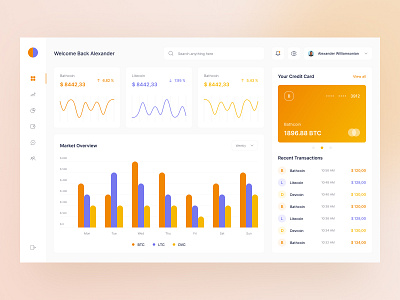 Cryptocurrency Dashboard UI