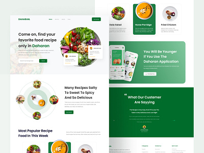 Food Blog Recipe Landing Page UI