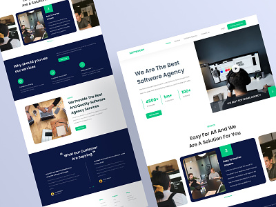Software Agency Landing Page UI agency buy company design download kit landing page product profile ui website
