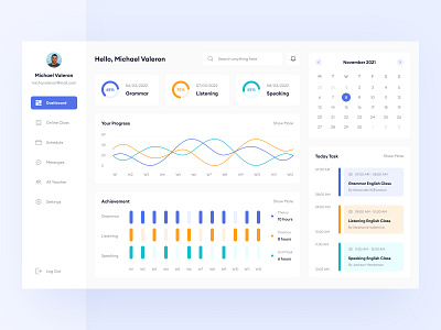 Language Learning Dashboard UI