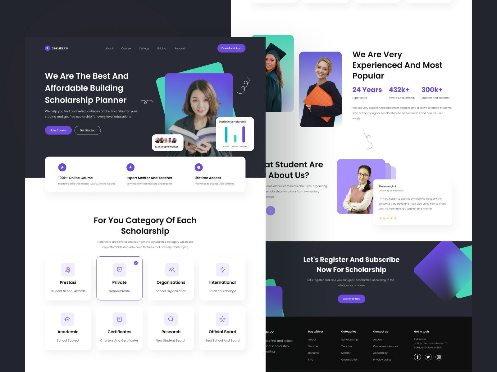 Scholarship Landing Page UI by Dimo.ui on Dribbble