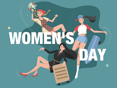 International Women's Day gardener girl illustration sports girl workplace woman workplace woman