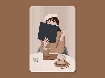 Girls' afternoon tea coffee cool girl dessert girls afternoon tea illustration woman